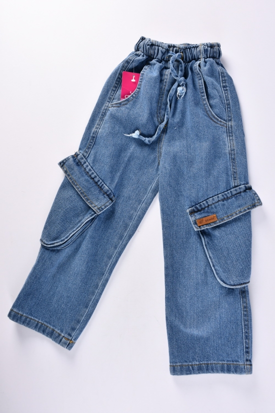 Штани для дівчинки (кол. синій) модель карго "CEMIX" Зріст в наявності : 104, 110, 116, 128 арт.2131-2