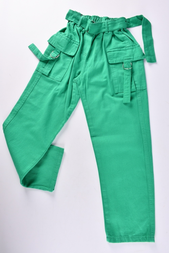 Брюки для девочки (цв.зеленый) модель карго "CEMIX" Рост в наличии : 152, 158, 164 арт.386-3