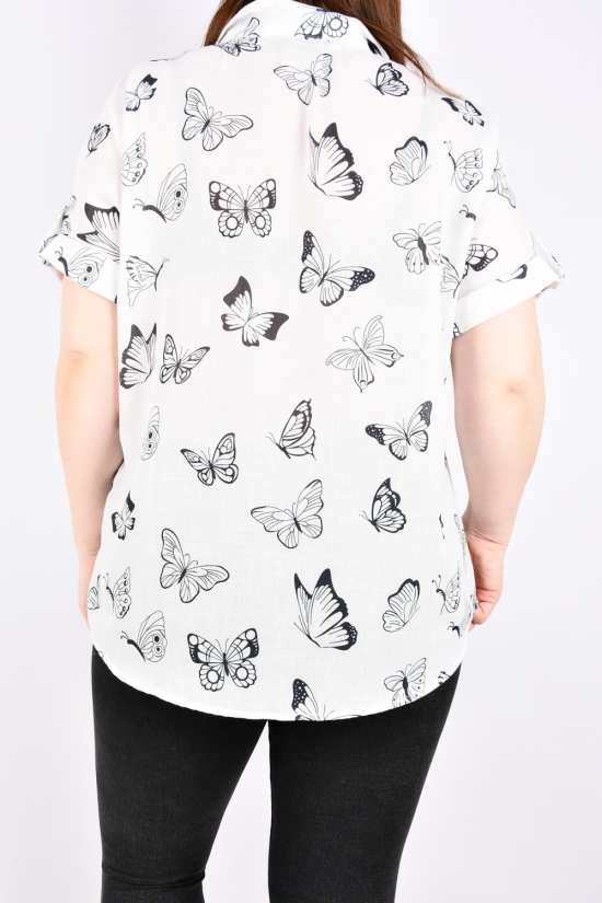 Рубашка женская (цв.белый) "GERTIE" ткань лён Размеры в наличии : 50, 52 арт.6290