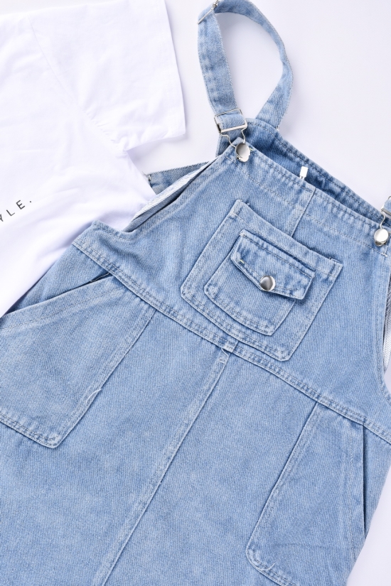 Сарафан джинсовий футболка для дівчинки Зріст в наявності : 122, 128, 134, 140, 146, 164 арт.D024