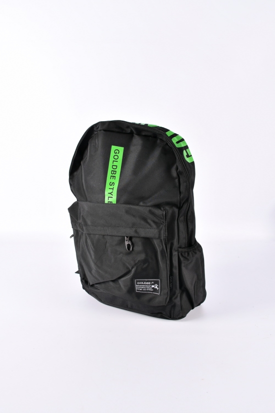 Рюкзак из плащевки (цв.чёрный/зеленый) размер 30/40/16см арт.GB872-1