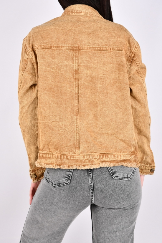 Пиджак женский джинсовый (цв.горчичный) "BASE" Размеры в наличии : 44, 46 арт.A7671