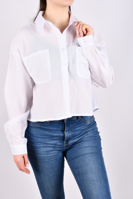 Рубашка женская (цв.белый) "QIANZHIDU" модель OVERSIZE Размеры в наличии : 42, 44, 46, 48, 50 арт.EC17052350