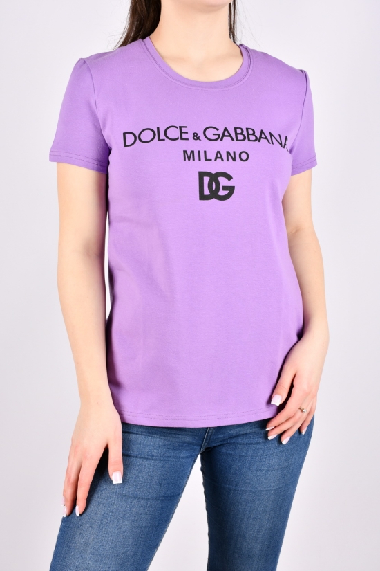 Футболка жіноча (кол. фіолетовий) "Dolce Gabbana" (93% cotton, 7% lycra) Розміри в наявності : 46, 50, 52 арт.BYN-235