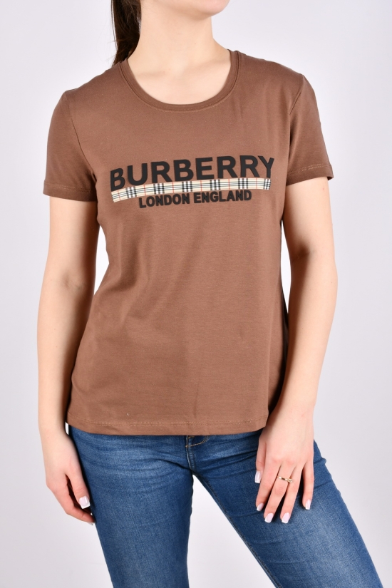 Футболка жіноча (кол. коричневий) "Burberry" (93% cotton, 7% lycra) Розміри в наявності : 42, 46 арт.BYN-224