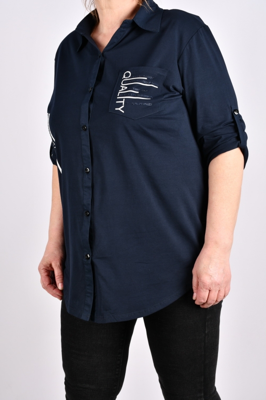 Рубашка женская (цв.т.синий) стрейчевая "ANGORA" Размеры в наличии : 48, 50, 52 арт.699