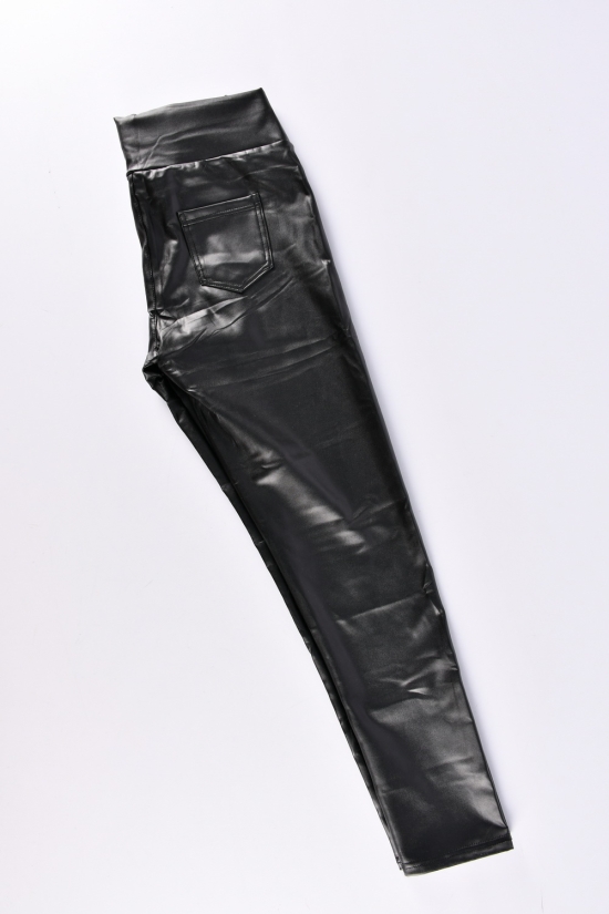 Лосины женские экокожа (цв.черный) "CLOVER" Размеры в наличии : 46, 48, 50 арт.PU253