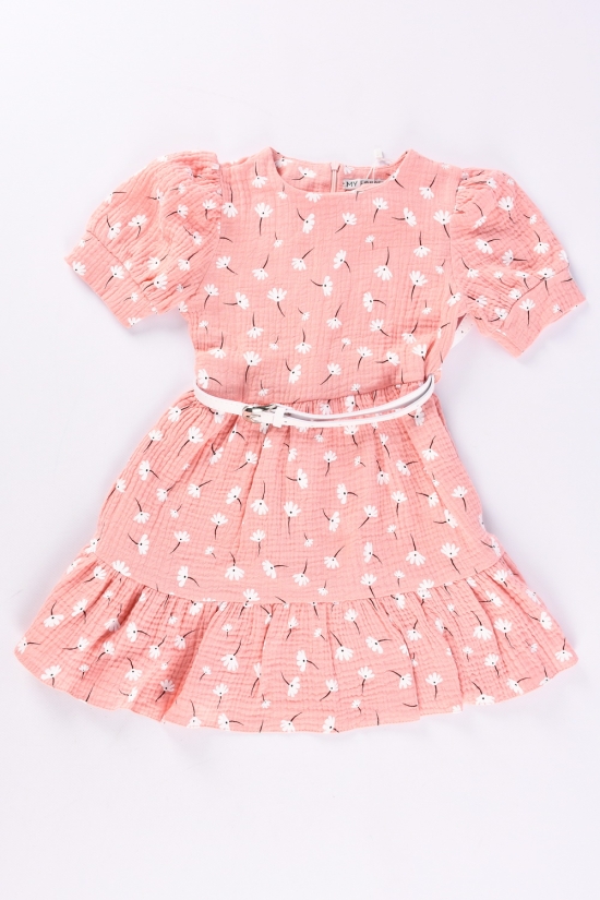 Платье для девочки (цв.персиковый) трикотажное Рост в наличии : 104 арт.751