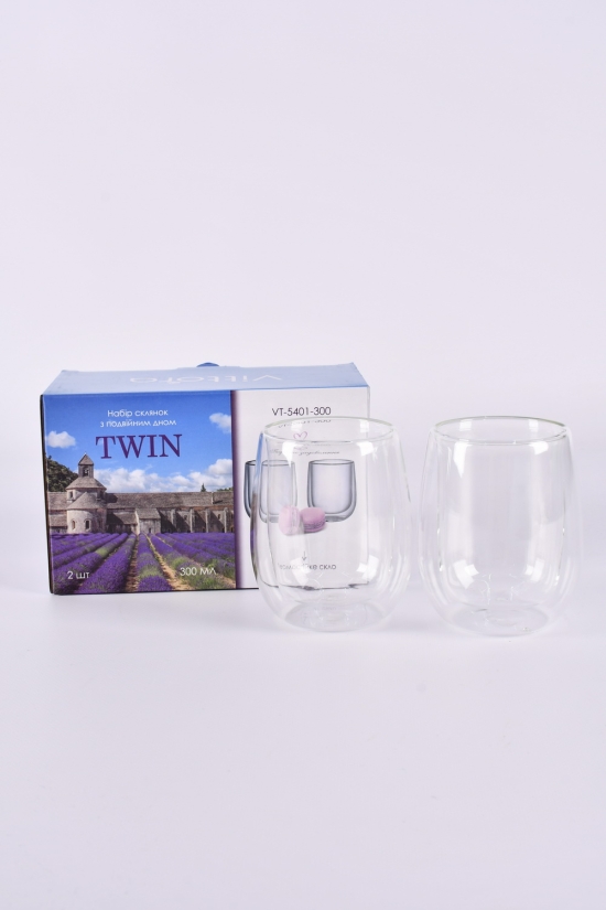 Набор стаканов с двойным дном (2шт по 300мл) "TWIN" арт.VT-5401-300