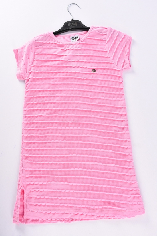 Платье для девочки (цв.розовый) трикотажное "DECO" Рост в наличии : 122, 128, 140 арт.403773