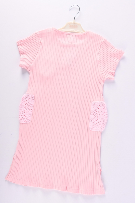 Сукня для дівчинки (кол. рожевий) тканина рубчик "DECO" Зріст в наявності : 122, 128, 134, 140 арт.402356