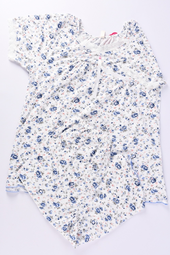 Піжама жіноча (кол. білий/синій) трикотажна Розміри в наявності : 54, 56, 58, 60 арт.309