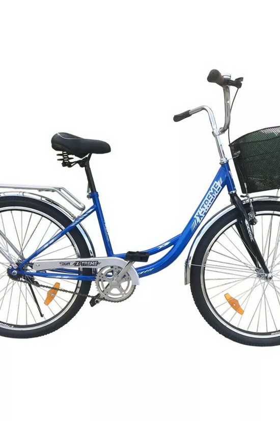 Велосипед (цв.синий/белый) сталь размер рамы 26" размер колес 26" "X-TREME TOUR" арт.125041