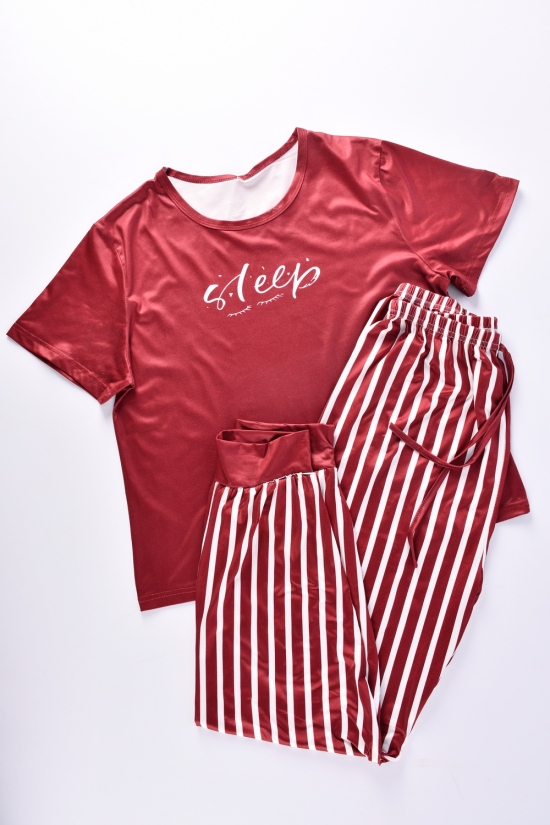 Пижама женская (цв.бордовый) трикотажная Размеры в наличии : 42, 44, 46, 48 арт.W0261
