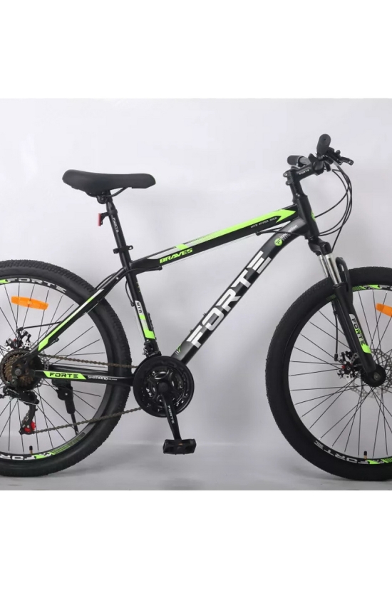 Велосипед (кол. чорний/зелений) сталь розмір рами 15" розмір коліс 26" "FORTE BRAVES" арт.117819