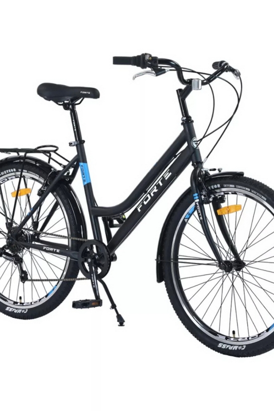 Велосипед (цв.черный/голубой) сталь размер рамы 19" размер колес 26" "FORTE CREED" арт.128227