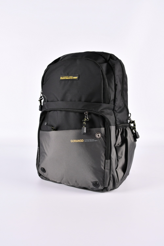 Рюкзак з плащової тканини (кол. чорний/сірий) "GORANGD" розмір 30/45/14 см. арт.6816