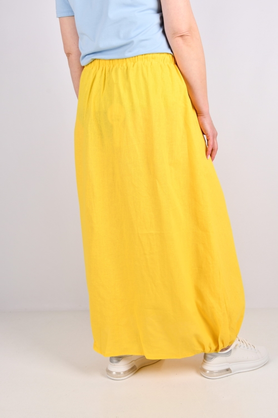 Спідниця жіноча кол. жовтий (тканина льон) "QIANZHIDU" Розміри в наявності : 52, 54 арт.D153517C7