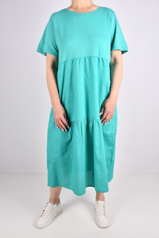 Платье женское трикотажное (цв.бирюзовый) "QIANZHIDU" Размеры в наличии : 48, 52, 54 арт.CL31553050