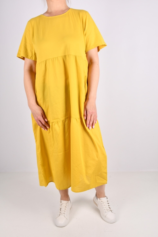 Сукня жіноча трикотажна (кол. гірчичний) "QIANZHIDU" Розміри в наявності : 48, 52, 54 арт.CL31553050