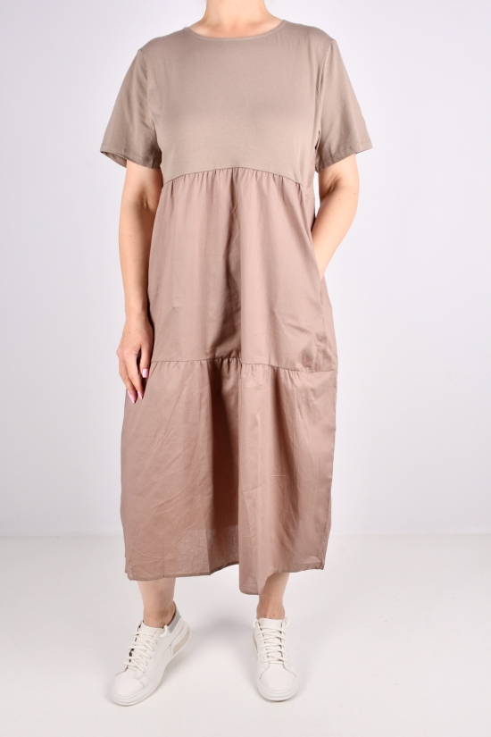 Сукня жіноча трикотажна (кол. капучино) "QIANZHIDU" Розміри в наявності : 48, 50, 52, 54 арт.CL31553050