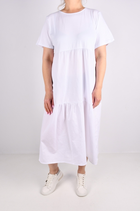 Платье женское трикотажное (цв.белый) "QIANZHIDU" Размеры в наличии : 50, 52, 54 арт.CL31553050