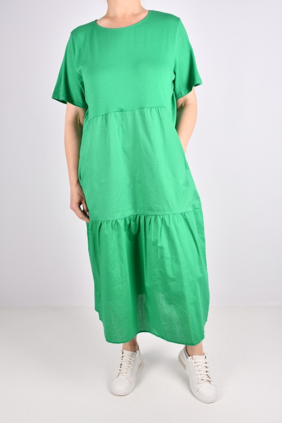 Платье женское трикотажное (цв.зеленый) "QIANZHIDU" Размеры в наличии : 48, 50, 52 арт.CL31553050