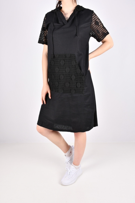 Сукня жіноча лляна (кол. чорний) "QIANZHIDU" Розміри в наявності : 46, 48 арт.EL39553327