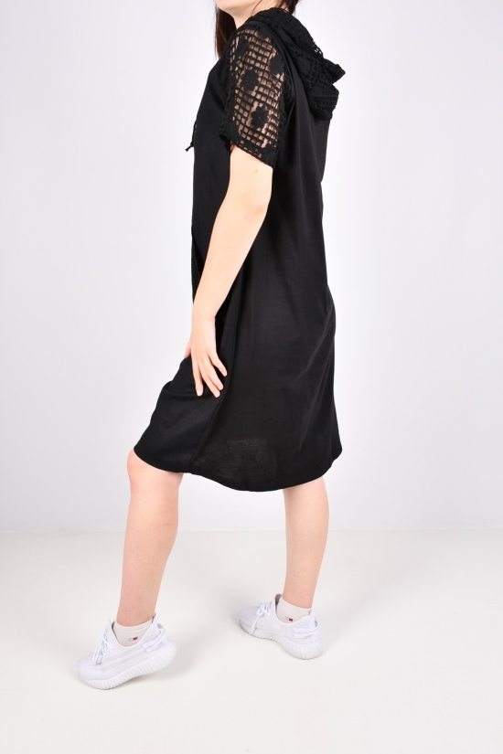 Платье женское льняное (цв.черный) "QIANZHIDU" Размер в наличии : 48 арт.EL39553327