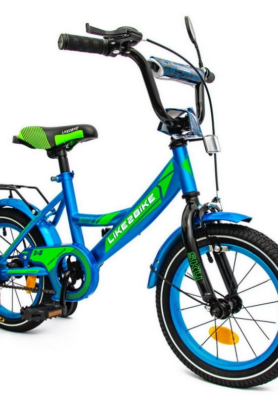 Велосипед дитячий 2-х колісний 14" (колірний синій) рама сталь "LIKE2BIKE SKY" арт.241402