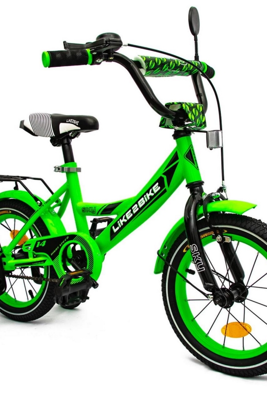 Велосипед дитячий 2-х колісний 14" (кол. зелений) рама сталь "LIKE2BIKE SKY" арт.241403
