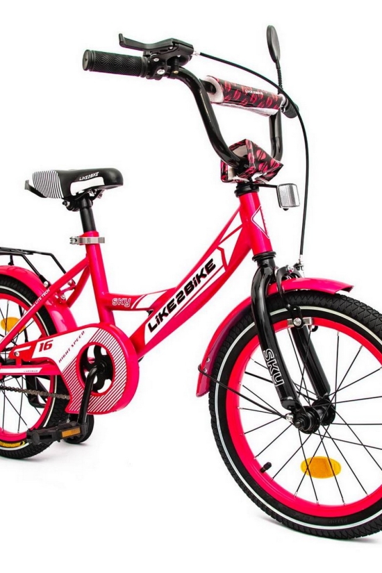 Велосипед детский 2-х колёсный 16" (цв.розовый) рама сталь "LIKE2BIKE SKY" арт.241601