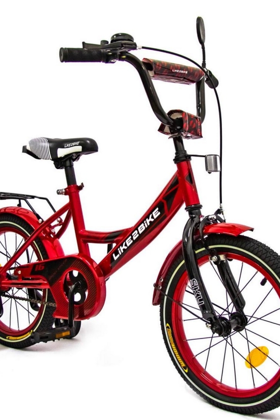 Велосипед детский 2-х колёсный 16" (цв.красный) рама сталь "LIKE2BIKE SKY" арт.241604