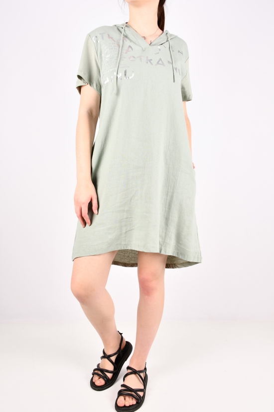 Сукня жіноча (кол. м'яти)(тканина трикотаж/льон) "QIANZHIDU" Розмір в наявності : 42 арт.E235383