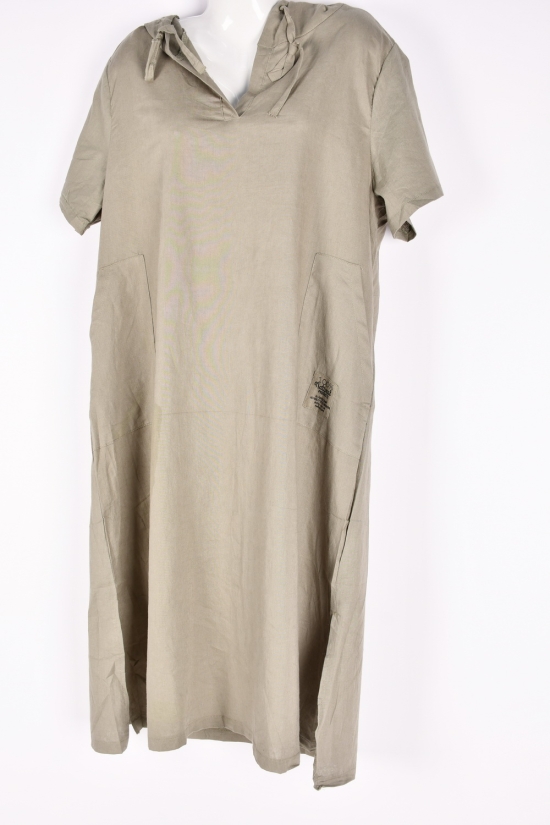 Платье женское (цв.мяты)(ткань лен) "QIANZHIDU" Размеры в наличии : 52, 54, 56 арт.DL35153546