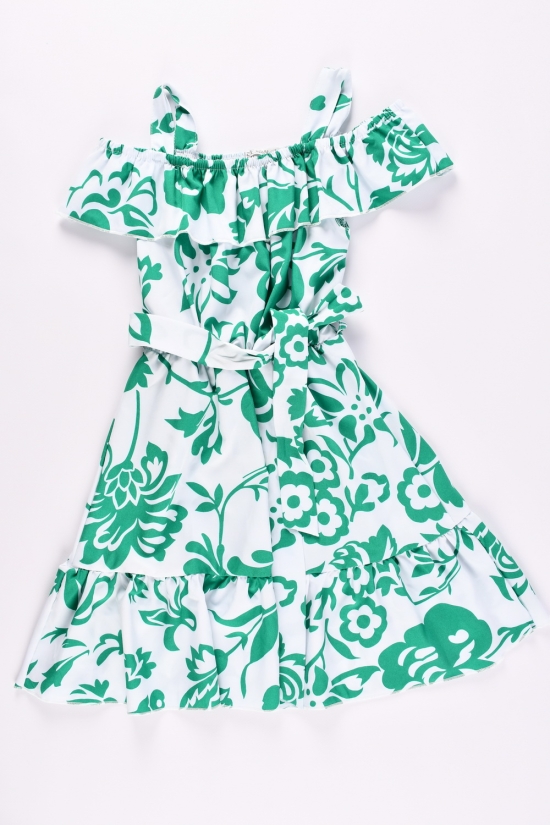 Платье для девочки (цв. белый/зелёный) Рост в наличии : 128 арт.661