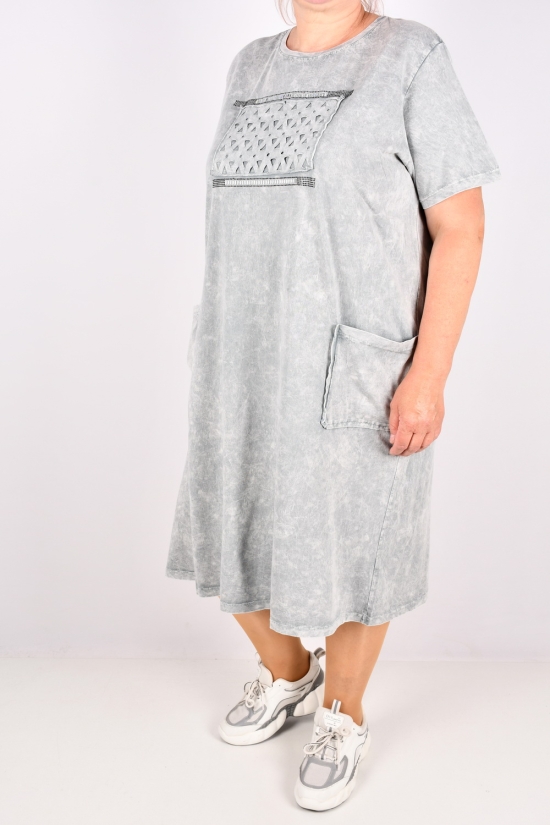 Платье женское трикотажное (цв.серый) "SWANSEA" Размеры в наличии : 54, 56, 58, 60 арт.4083