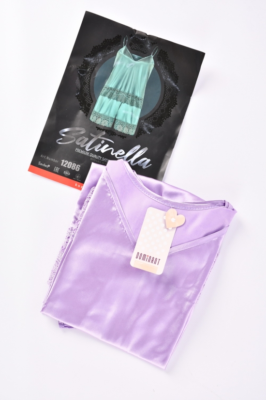Комплект атласный (color Lilac) майка тонкая бретель+шорты "DEEP Sleep" размер 42-44 арт.12086