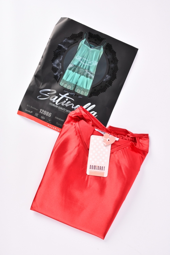 Комплект атласний (color Red) майка тонка бретель шорти "DEEP Sleep" розмір 42-44 арт.12086