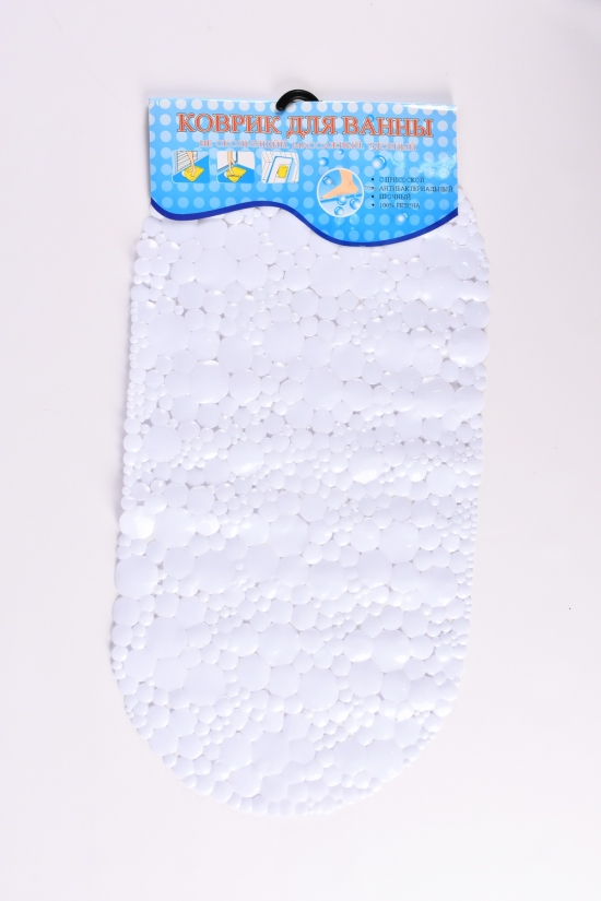 Коврик в ванную(цв.белый) силиконовый на присосках размер 65/34см арт.MF1605