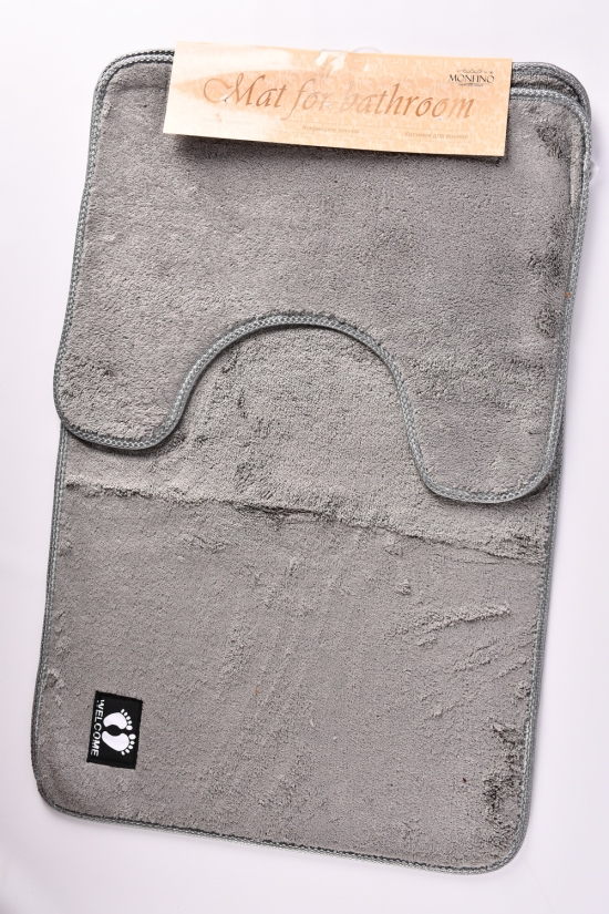 Коврик в ванную 2-ка (цв.серый) "травка" размер 80/50 см "MONFINO" арт.MF5213/1/1