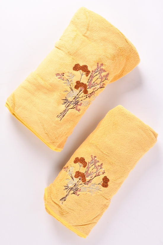Набор полотенец (цв.желтый) банное размер 70/140, лицевое 50/100см (вес 400г) арт.6995